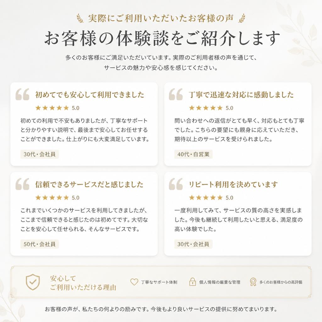 ご利用者様の声