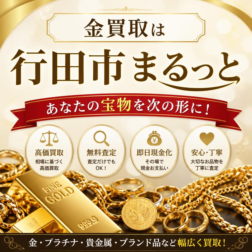 金買取は行田市まるっと、あなたの宝物を次の形に！