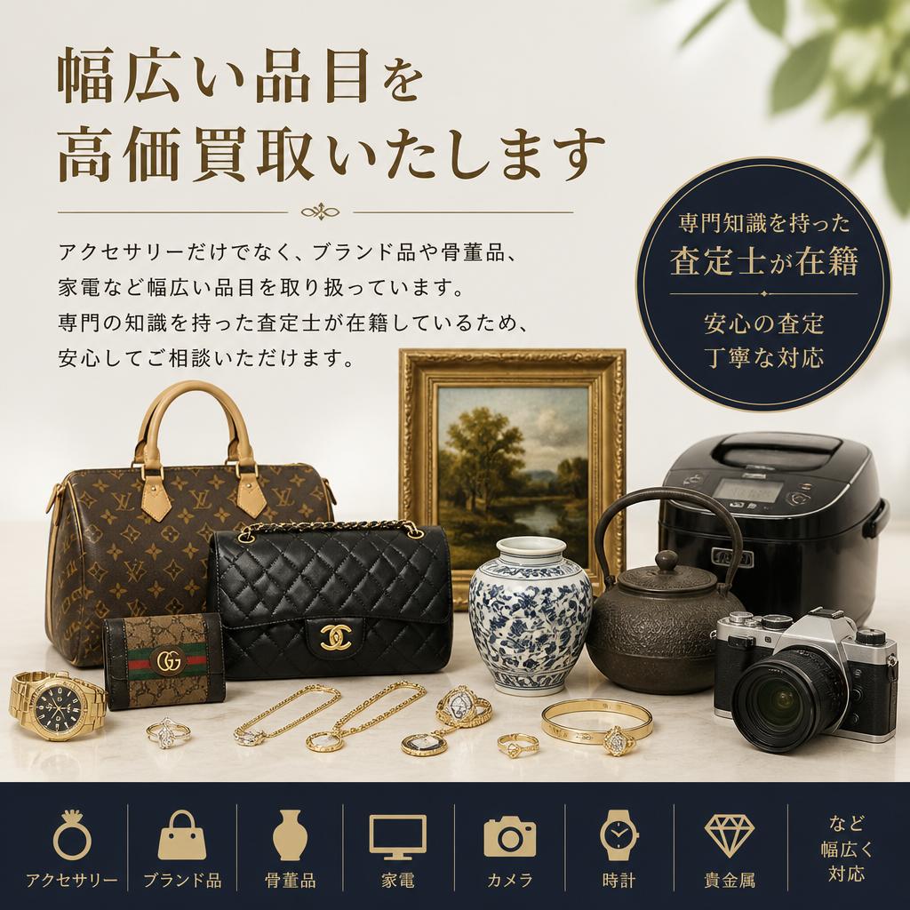 貴金属以外も対応!幅広い品目