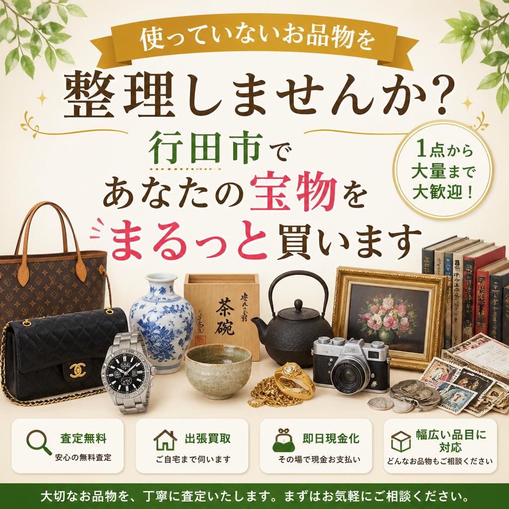 使っていないお品物を整理しませんか？行田市であなたの宝物をまるっと買います